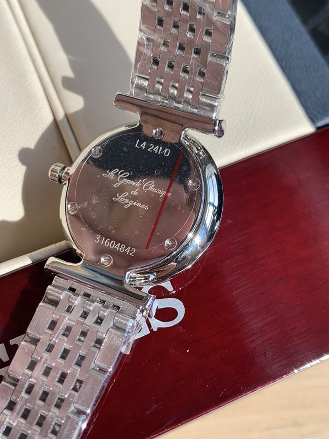 top-tier watch Longines women's blue dialsteel bracelet Jialan series quartz watch back cover picture