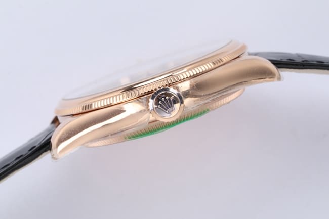 top-tierhigh-quality watch Rolex automatic movementleather strap Cellini series men's watch side view