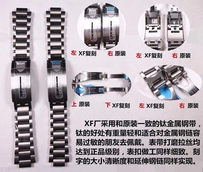 XFTudor Submersible Blue Tomahawk Men's Watch Authentic and Fake Comparison Evaluation Clasp Picture