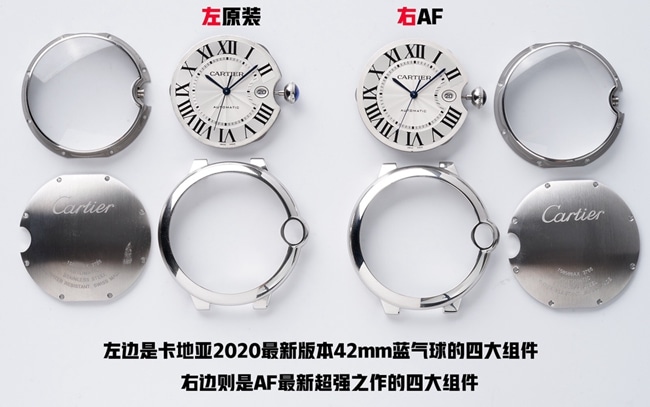 AF FactoryCartier Blue Balloon 42mm top-tier watch comparison with original review details comparison chart