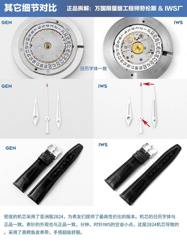 IWC IWC Lawrence IWS watch genuine and fake comparison evaluation movement process diagram