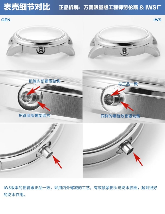 IWC IWC Lawrence IWS factory watch genuine and fake comparison evaluation case details comparison chart