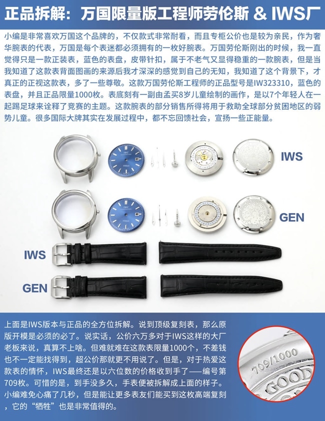 IWC IWC Lawrence IWS factory watch genuine and fake comparison review genuinedetail shots