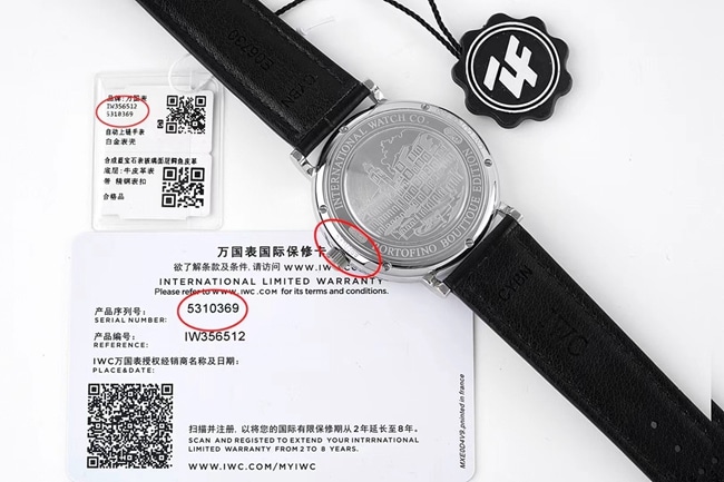ZF Factorytop-tier watch IWC automatic movementleather strap Portofino series blue dial black belt watch back cover picture