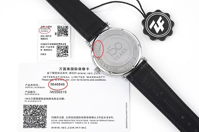 ZF Factorytop-tier watch IWC white dial black belt Portofino series leather strap automatic movement watch back cover picture