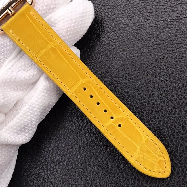 YFtop-tier watch Hermes white dial yellow belt quartzleather strap women's watch bracelet picture
