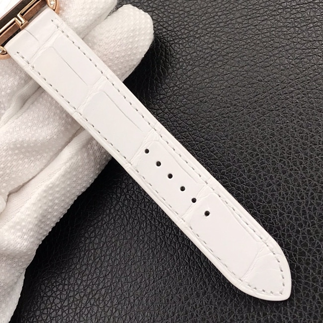 YF factory top-tier watch Hermès women's white dial white belt leather strapquartz watch bracelet picture