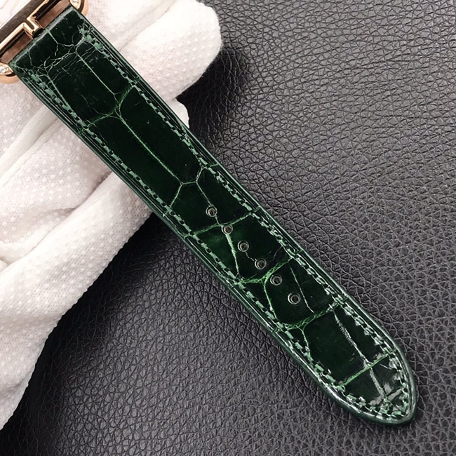 YF factory top-tier watch Hermès white dial green strap crocodile leather strapquartz watch bracelet picture
