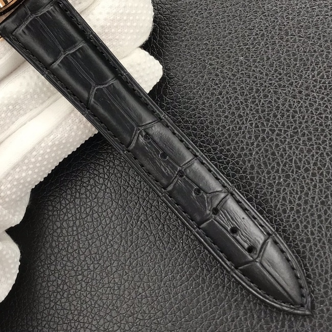 top-tier watch Jaeger-LeCoultre men's white dial black belt automatic movement tourbillon master series watch leather strap picture