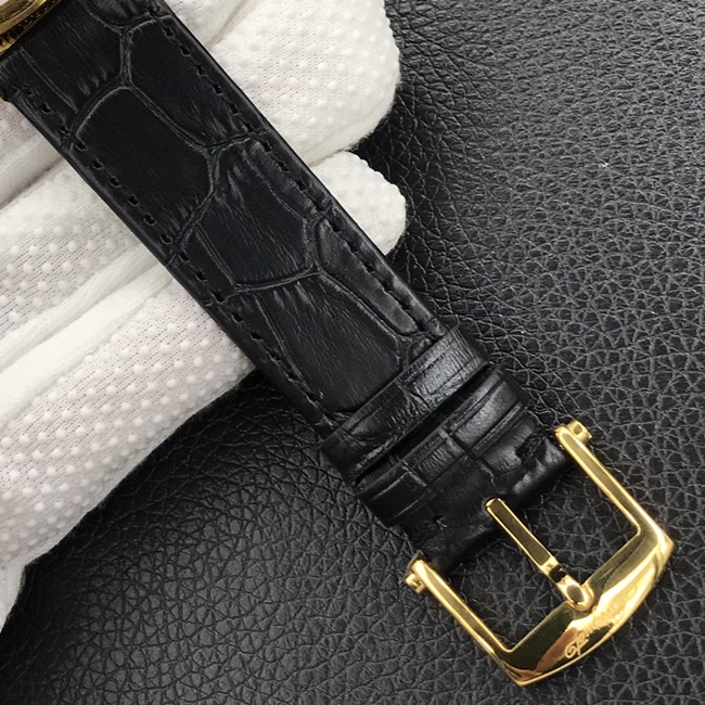 top-tier watch Breguet men's white dial black belt automatic movementleather strap classic series watch clasp picture
