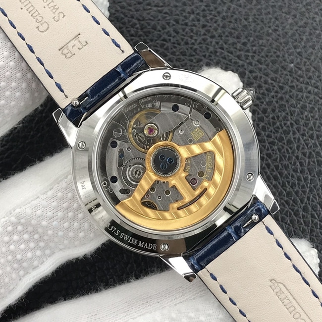 GF Factorytop-tier watch Jaeger-LeCoultre women's white dial blue belt dating series leather strap watch movement picture