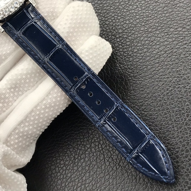 GF Factorytop-tier watch Jaeger-LeCoultre women's white dial blue belt dating series leather strap watch leather strap picture