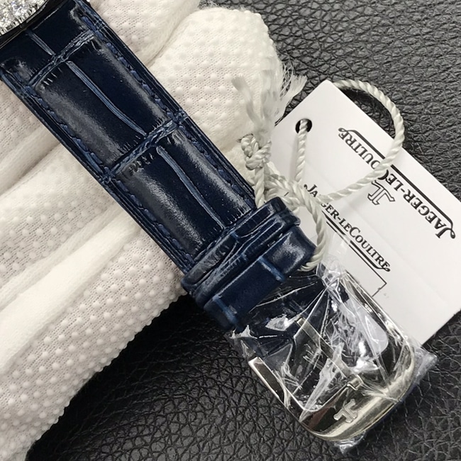 GF Factorytop-tier watch Jaeger-LeCoultre women's white dial blue belt dating series leather strap watch clasp picture