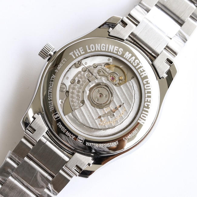 GF Factory Top collectible watches Longines Men's White Plate Steel Strap Masterpiece Series Moon Phase 42mm Mechanical Watch Movement Diagram