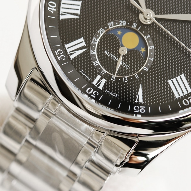 GF Factorytop-tier watch Longinesmoon phase42mm famous craftsman series men's black dialsteel bracelet mechanical watch detail shots