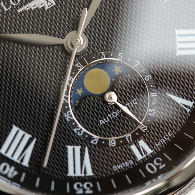 GF Factorytop-tier watch Longinesmoon phase42mm famous craftsman series men's black dialsteel bracelet mechanical watch detail shots