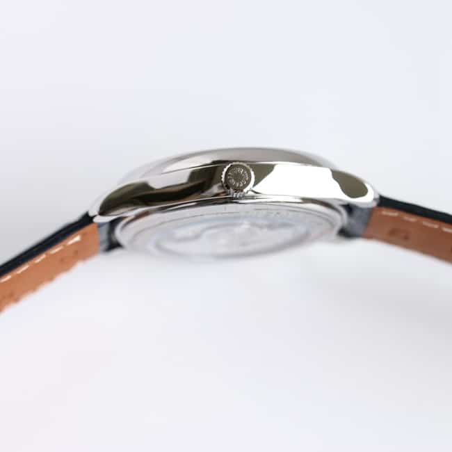 GF Factorytop-tier watch Longines men's blue dial blue belt master series leather strap watch side view