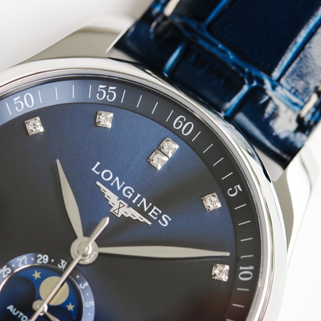 GF Factorytop-tier watch Longines automatic movementleather strap famous series moon phase 42mm men's watch detail shots