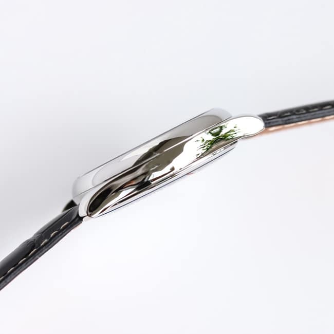 GF Factory top-tier watch Longinesmoon phase42mm men's black dial black belt automatic movementleather strap watch side view