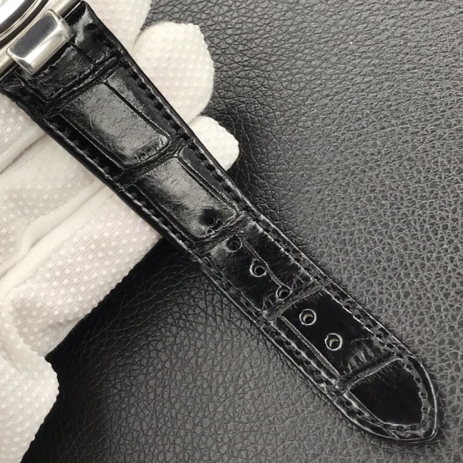 3k factory top-tier watch Patek Philippe men's green dial black belt Nautilus series leather strap watch leather strap picture