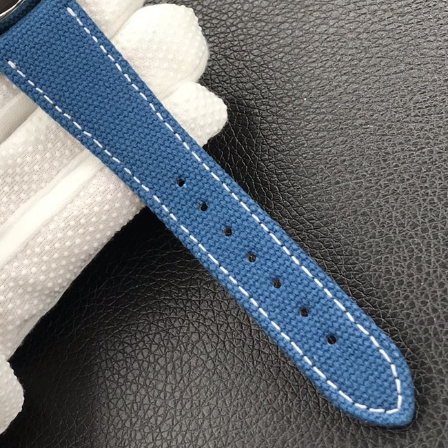 3K Factorytop-tier watch Patek Philippe men's blue dial blue belt 6007 series mechanical nylon strap watch leather strap picture