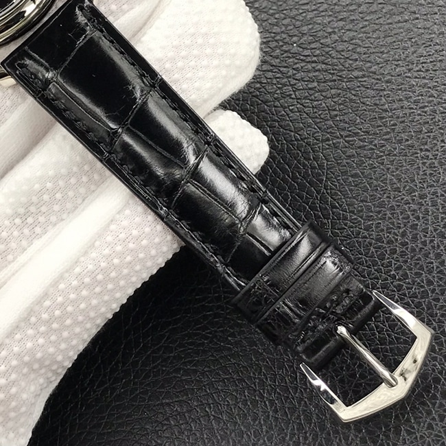 3k factory top-tier watch Patek Philippe men's black dial black belt automatic movementleather strap watch clasp picture