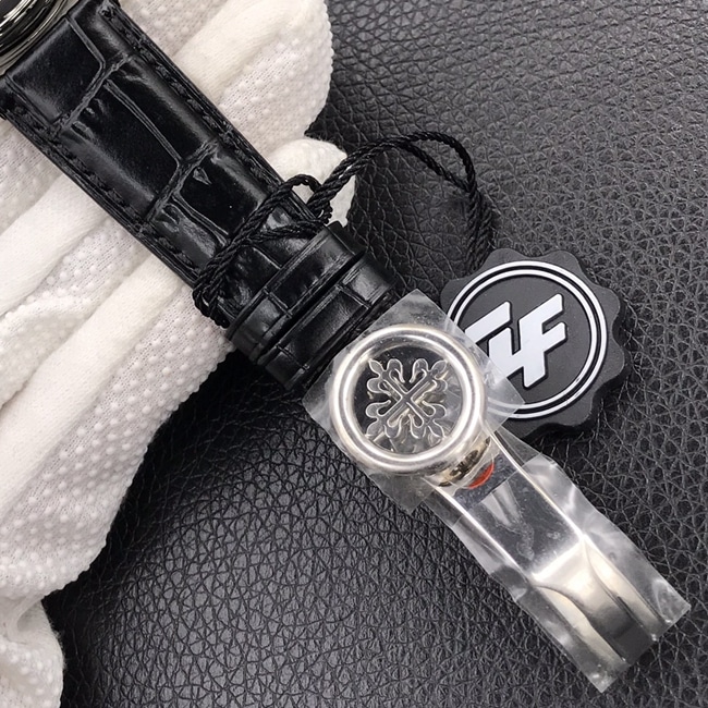 ZF Factorytop-tier watch Patek Philippe men's white dial black belt classic 5153 series leather strap watch clasp picture