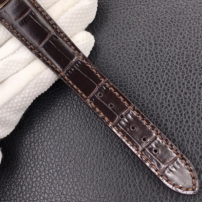 ZF Factorytop-tier watch Patek Philippe men's white dial brown belt automatic movement classical 5153 series leather strap watch leather strap picture