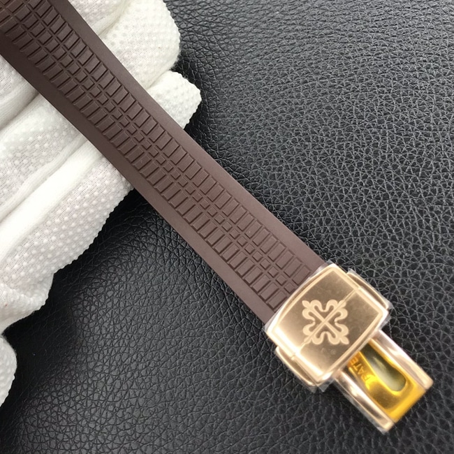 ZF Factorytop-tier watch Patek Philippe men's brown plate and brown belt Aquanaut series watch clasp picture