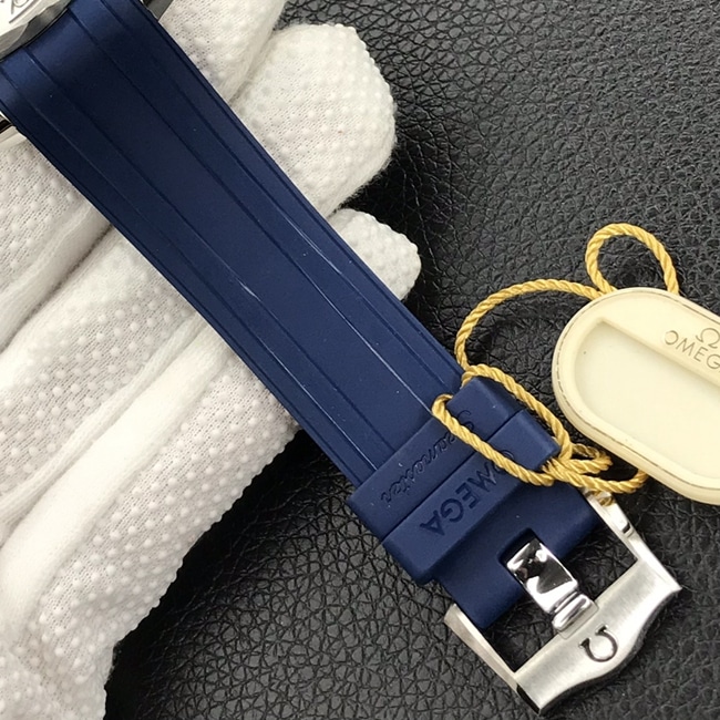 OR factory top-tier watch Omega men's blue dial blue belt Seamaster series watch clasp picture