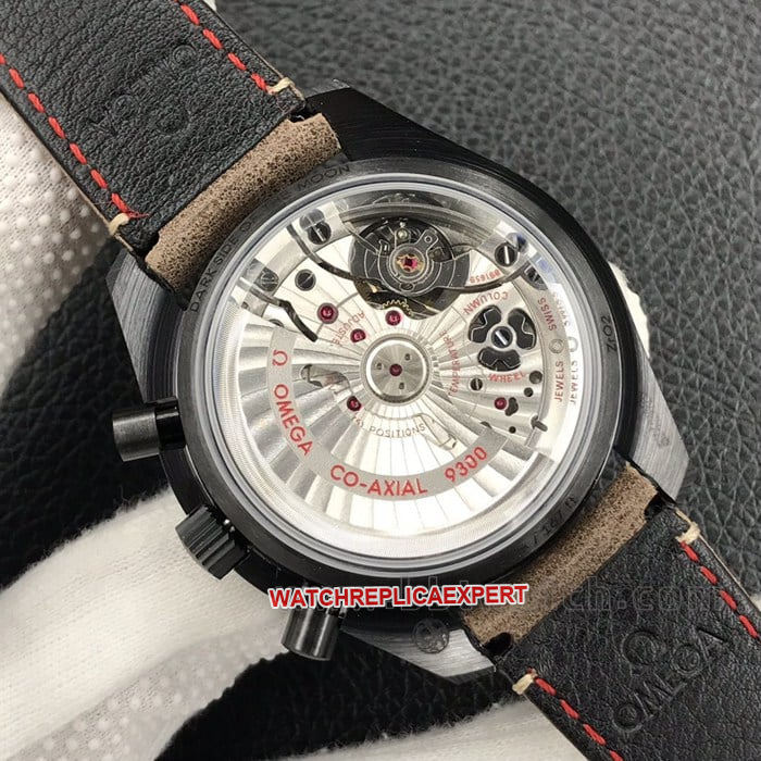 OM Factorytop-tier Dark Side of the Moon Omega Speedmaster men's ceramictop-tier watch 9300movement Crazy Horse Leather movement picture