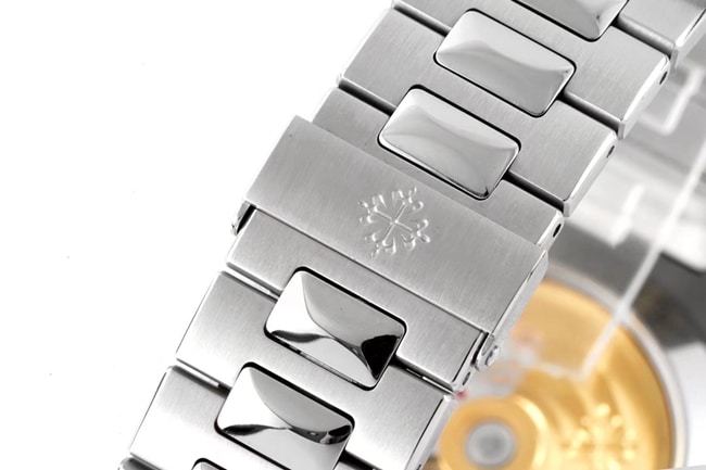PPF Factorytop-tier replicaPatek Philippe men's black dialsteel braceletRef.5726/1A Nautilus series annual calendar automatic movement watch clasp picture