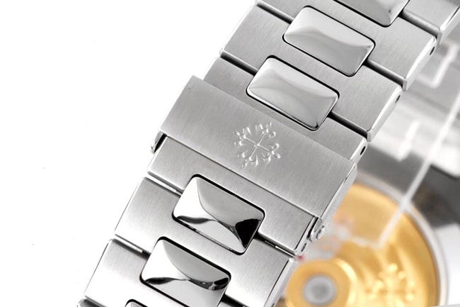 PPF Factorytop-tier watch Patek PhilippeNautilus series annual calendar men's white dialsteel braceletautomatic movement watch clasp picture