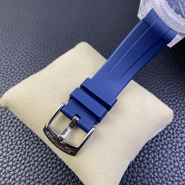 top-tier watch Rolex men's blue dialrubber strapautomatic movement watch clasp picture