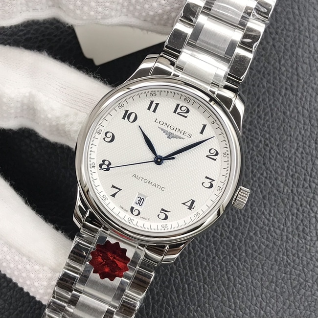KL factory top-tier watch Longines men's white dialsteel bracelet famous series L2.628.4.78.6 automatic movement watch front view