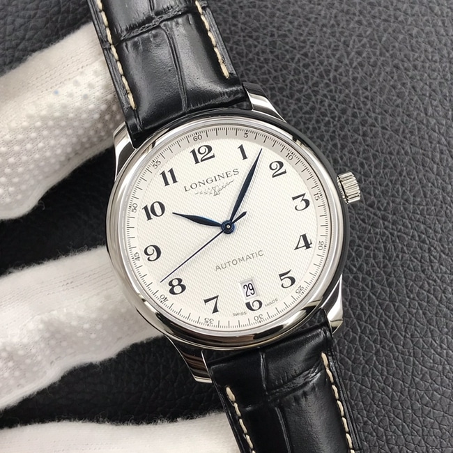 KL Factory Top Longines Master Collection L2.628.4.78.6 Men's White Dial Black Strap Automatic Mechanical Watch Front View