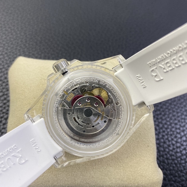 top-tier watch Rolexwhite dialrubber strap transparent Submariner men's super lume watch movement picture