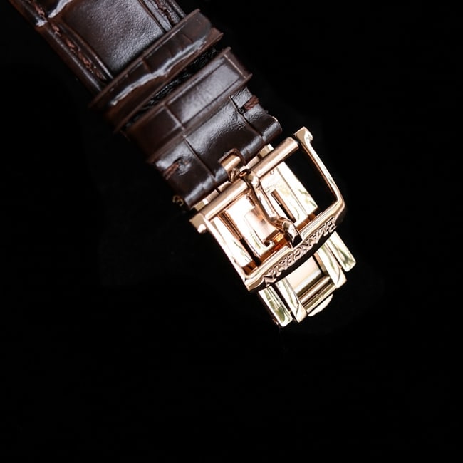 top-tier watch Blancpain classic series 6656 men's white dial brown belt automatic movementleather strap watch clasp picture