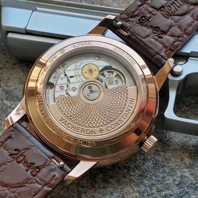 MKS Factorytop-tier replicaVacheron Constantin men's white dial brown belt heritage series 85180automatic movementleather strap watch movement picture