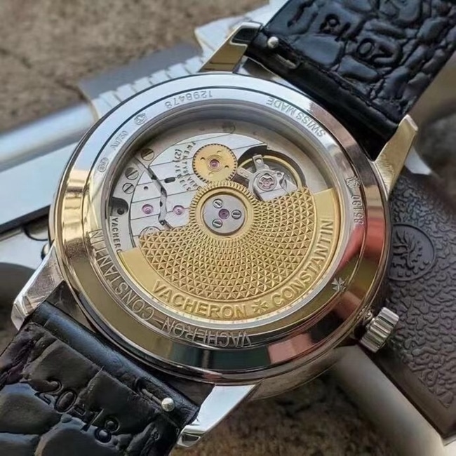 MKS Factorytop-tier replicaVacheron Constantin heritage series 85180 men's white dial blue belt automatic movement watch movement picture