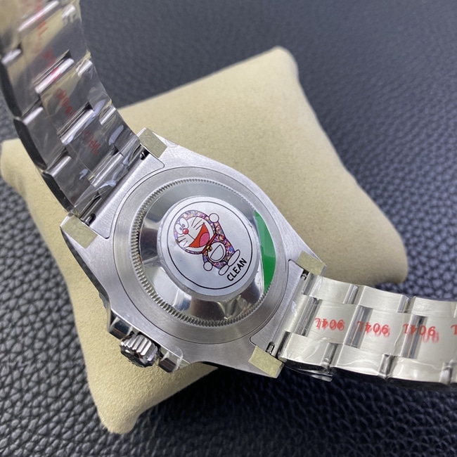 Rolextop-tier watch men's black dialsteel braceletGMT-Master type automatic movement watch three-bead strap back cover picture