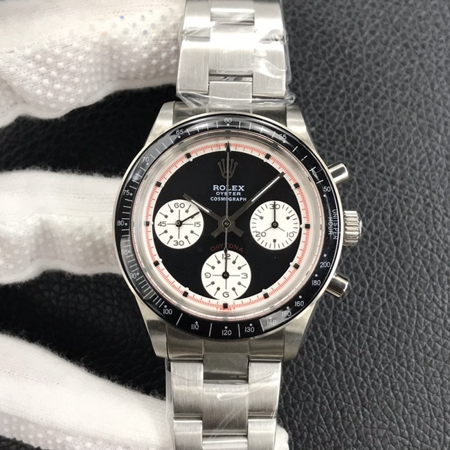 Rolextop-tier watch Di retro Paul Newman series men's black dialsteel bracelet mechanical watch front view