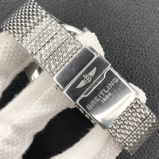 Breitlingtop-tier watch men's white dialsteel bracelet classic aviation chronographA13322chronograph watch clasp picture
