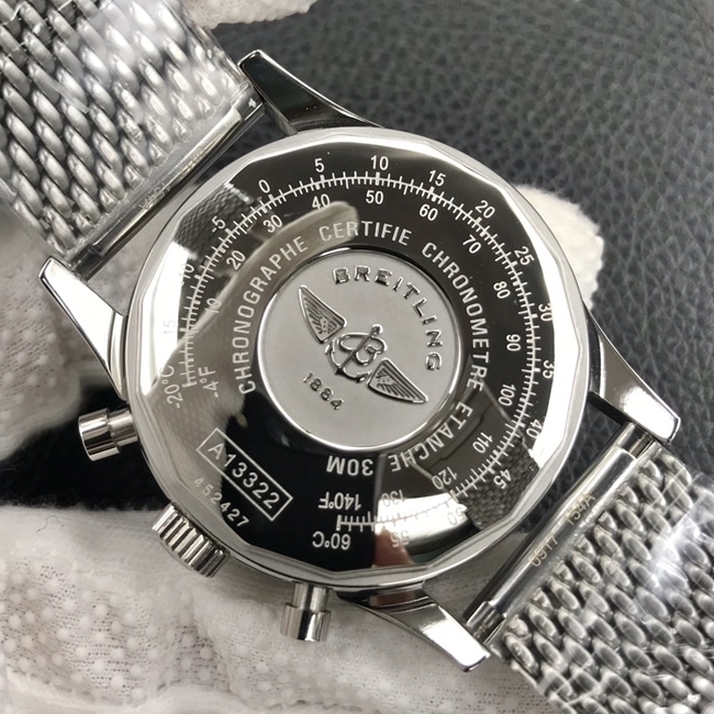 Breitlingtop-tier watch men's white dialsteel bracelet classic aviation chronographA13322chronograph watch movement picture
