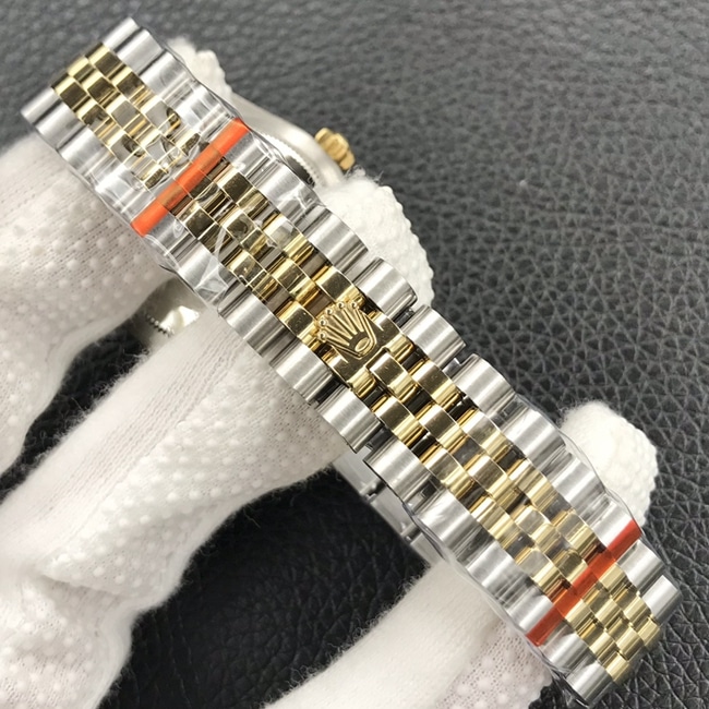 top-tier watch Rolex women's Datejust 31MMwhite dial gold band mechanical watch clasp picture