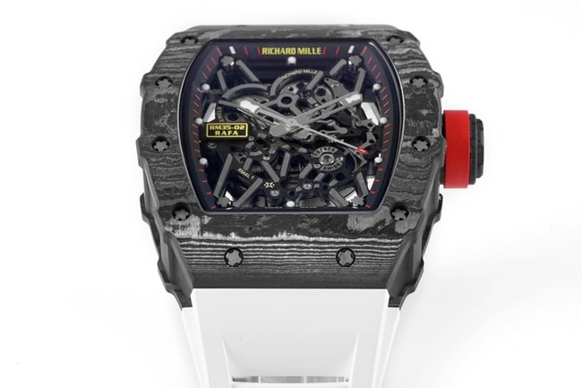ZF Factorytop-tier watch Richard Mille men's black dialrubber strapautomatic movement watch detail shots