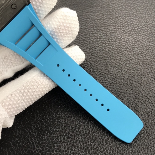 ZF Factorytop-tier watch Richard Mille global limited edition men's black dial blue rubber strap mechanical watch leather strap picture