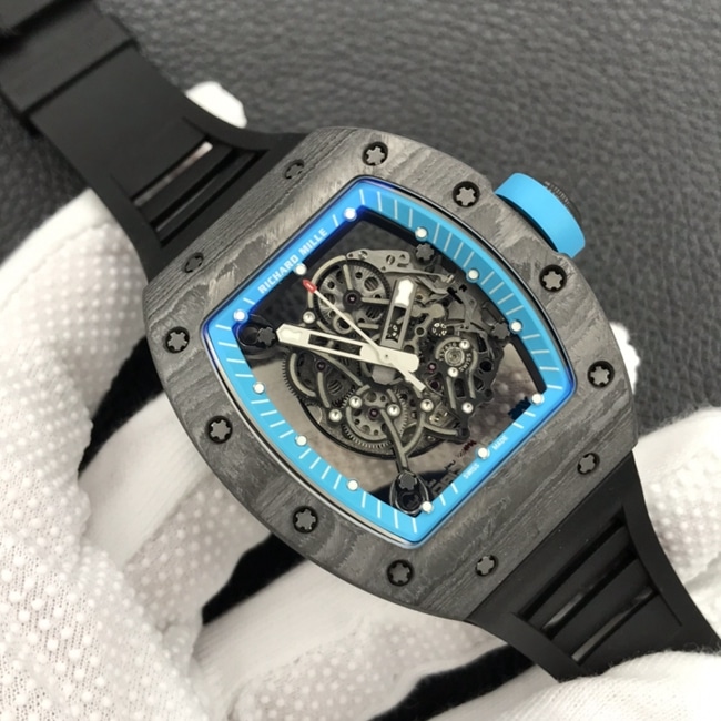 ZFRichard Milletop-tier watch men's black dial black rubber strap global limited edition automatic movement watch front view