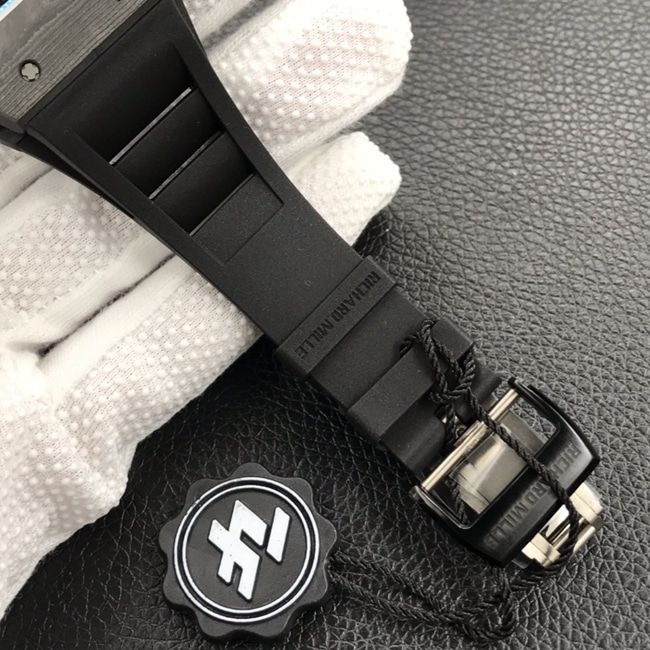 ZFRichard Milletop-tier watch men's black dial black rubber strap global limited edition automatic movement watch clasp picture