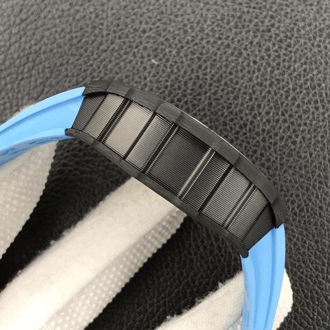 JB factory Richard Milletop-tier watch automatic movement genuine tourbillon men's black dial blue rubber strap watch side view